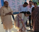 Foundation stone laid for overpass construction work in Santhekatte